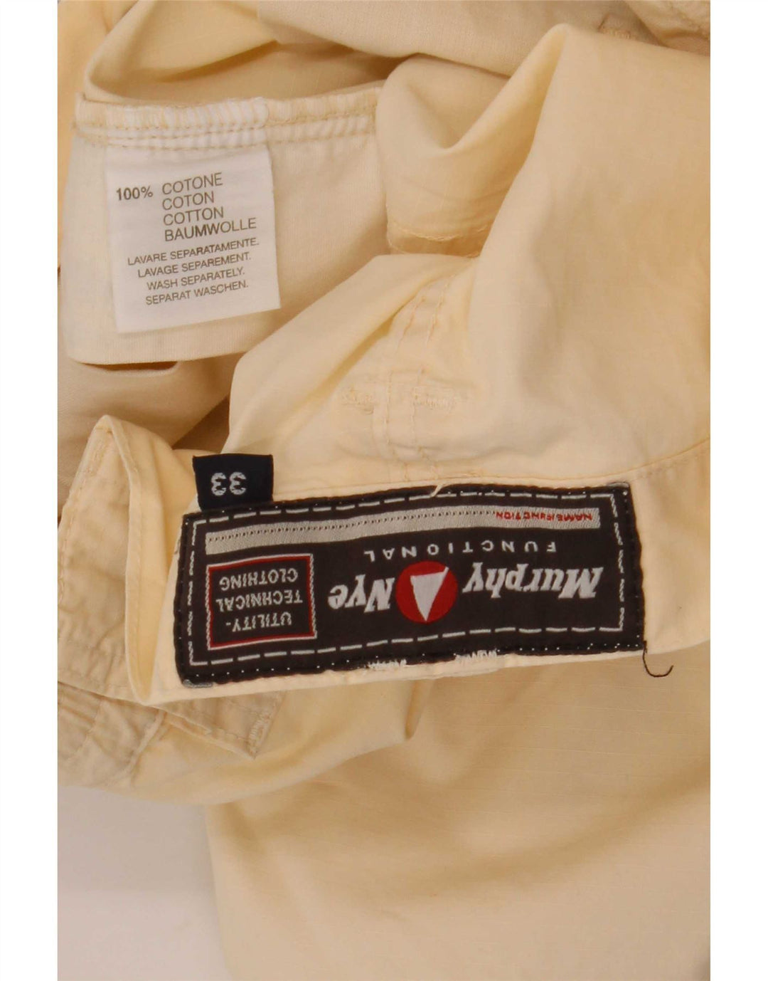Pantaloni scurți cargo pentru bărbați Murphy & Nye W33, bumbac mediu alb