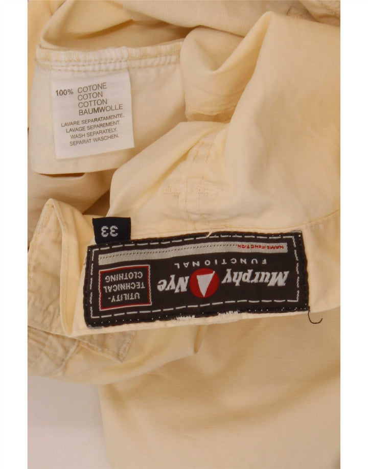 Pantaloni scurți cargo pentru bărbați Murphy & Nye W33, bumbac mediu alb