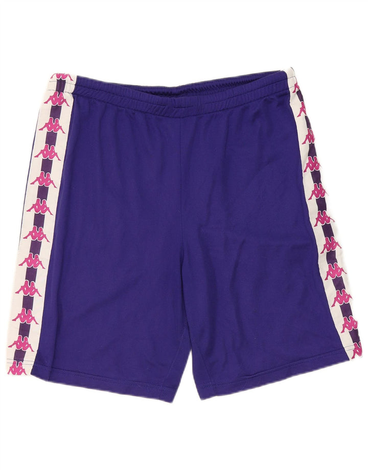 Pantaloni scurți de sport grafic Kappa pentru bărbați, mari, mov, poliester color bloc