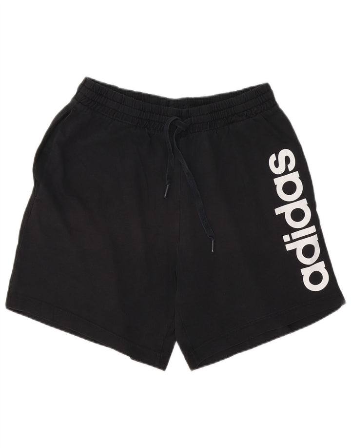 Pantaloni scurți sport grafic Adidas pentru bărbați, bumbac mediu negru
