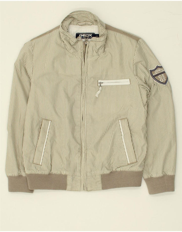GEOX Boys Bomber Jacket 5-6 Years Beige Striped Polyamide Vintage Geox and Second-Hand Geox from Messina Hembry 