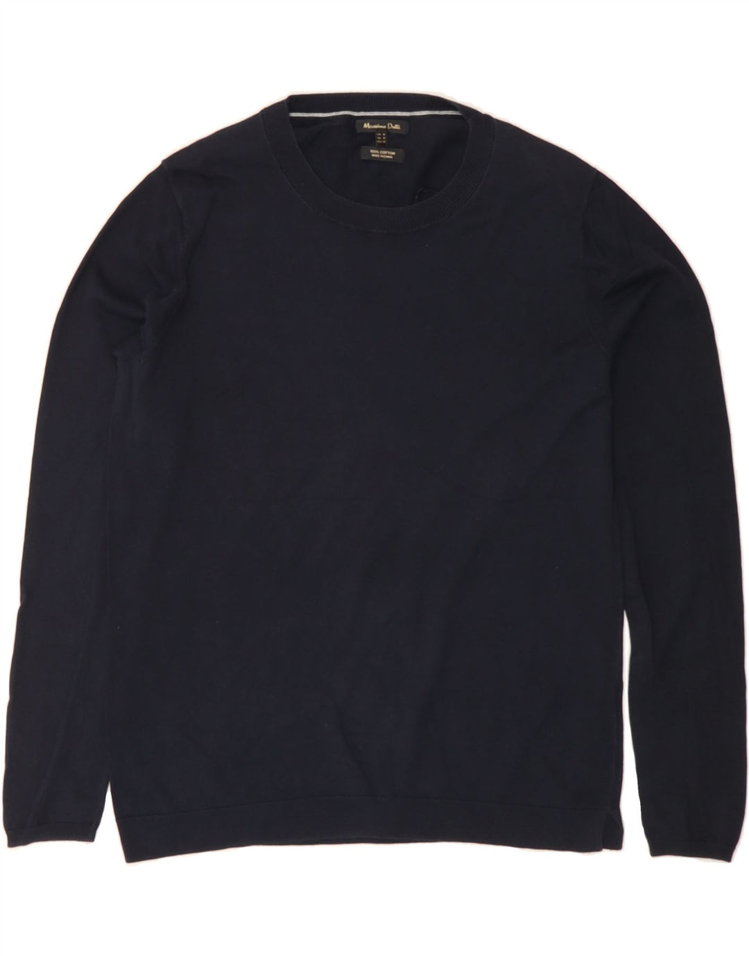 MASSIMO DUTTI Womens Crew Neck Jumper Sweater UK 12 Medium Navy Blue Vintage Massimo Dutti and Second-Hand Massimo Dutti from Messina Hembry 