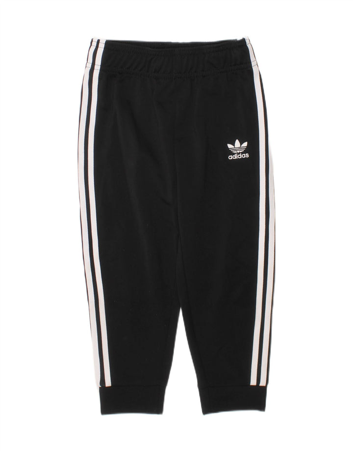 ADIDAS Boys Tracksuit Trousers Joggers 2-3 Years  Black Polyester Vintage Adidas and Second-Hand Adidas from Messina Hembry 
