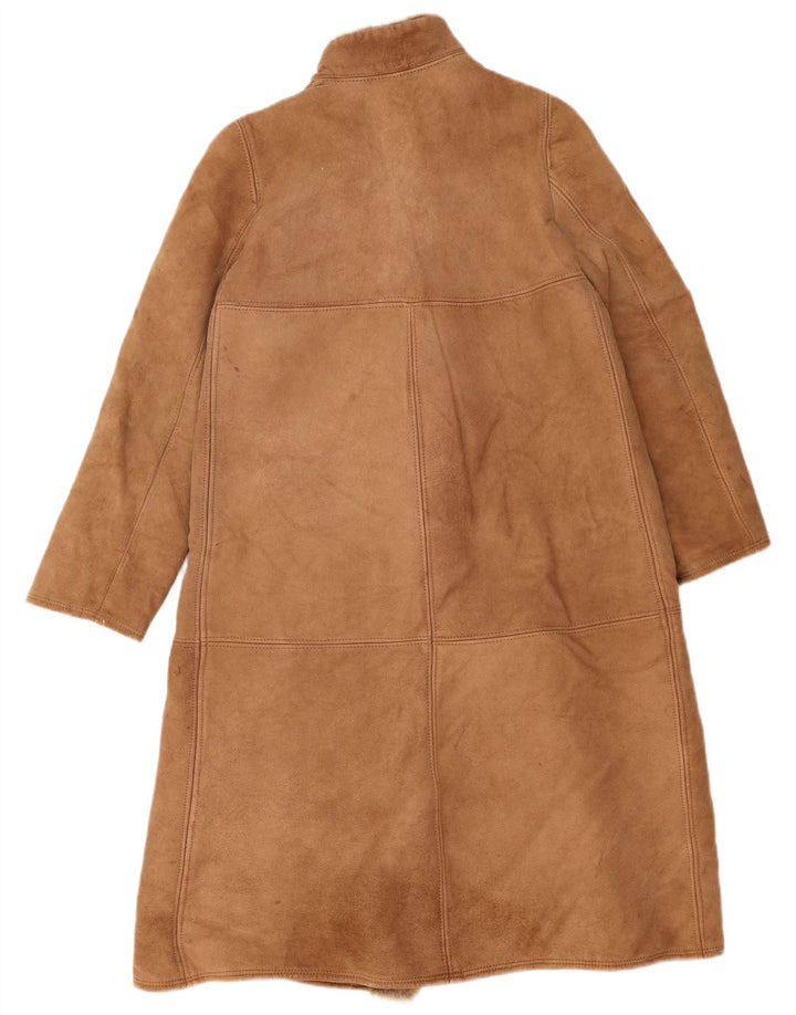 Palton vintage pentru femei din shearling IT 44 din piele maro medie