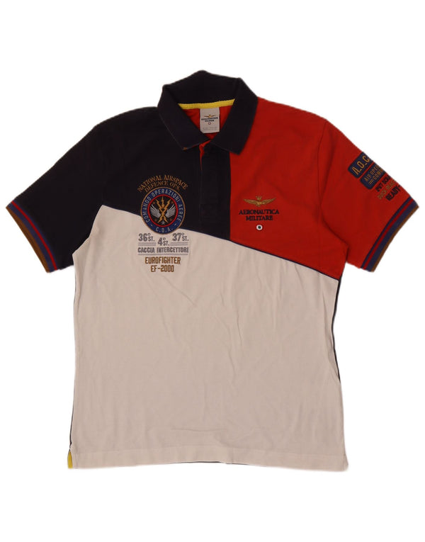 Tricou polo rugby pentru bărbați Aeronautica Militare, mare, bleumarin, color block