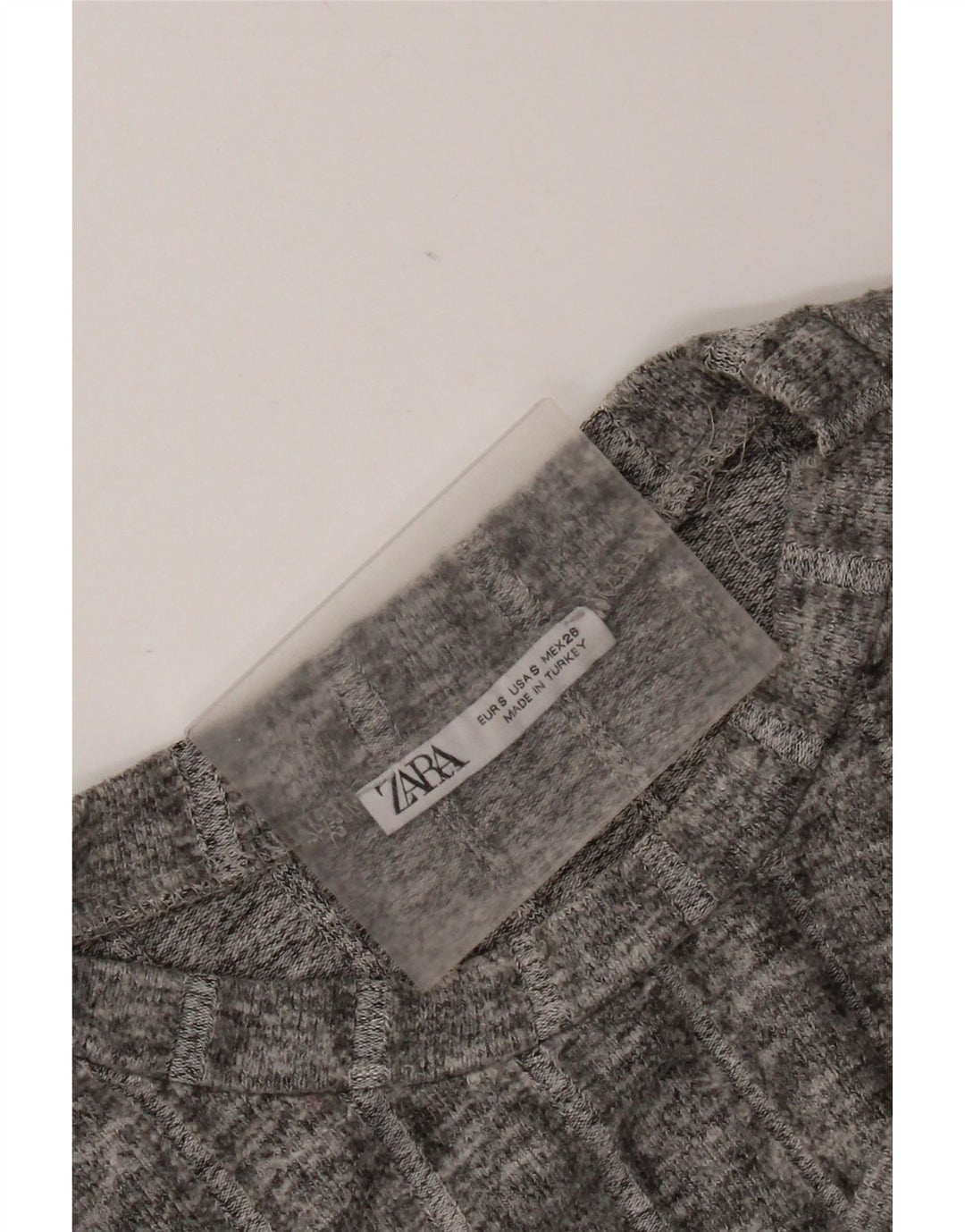 Tricou Crop pentru femei Zara UK 10 Poliester cu pături gri mici