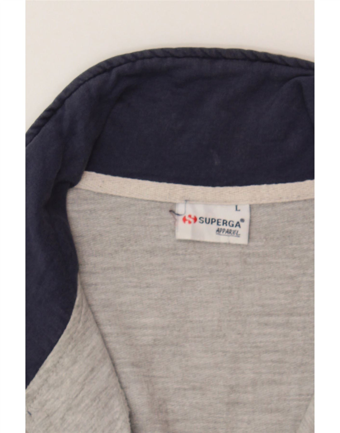 SUPERGA Womens Tracksuit Top Jacket UK 16 Large Grey Colourblock Cotton Vintage Superga and Second-Hand Superga from Messina Hembry 