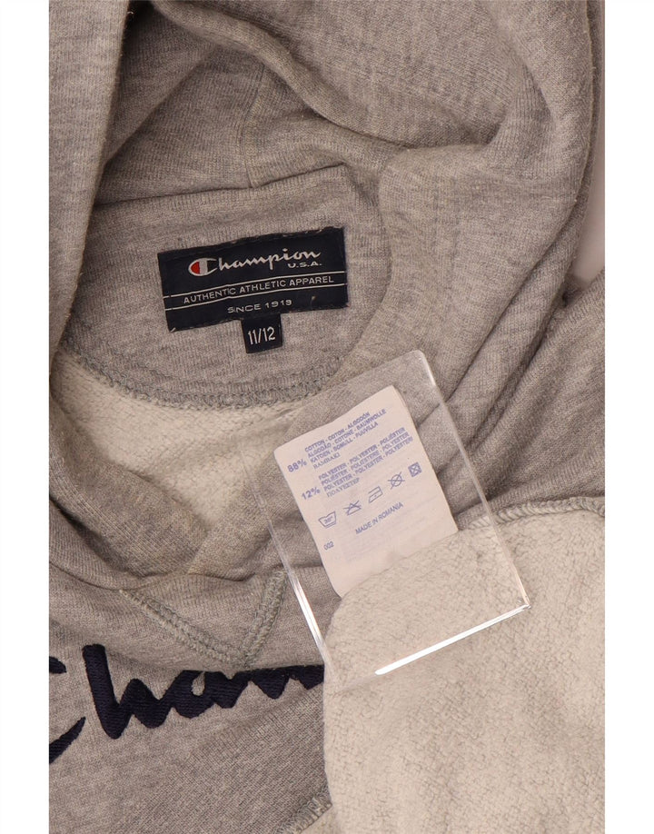 Pulover cu glugă cu grafic CHAMPION pentru băieți, 11-12 ani, bumbac gri