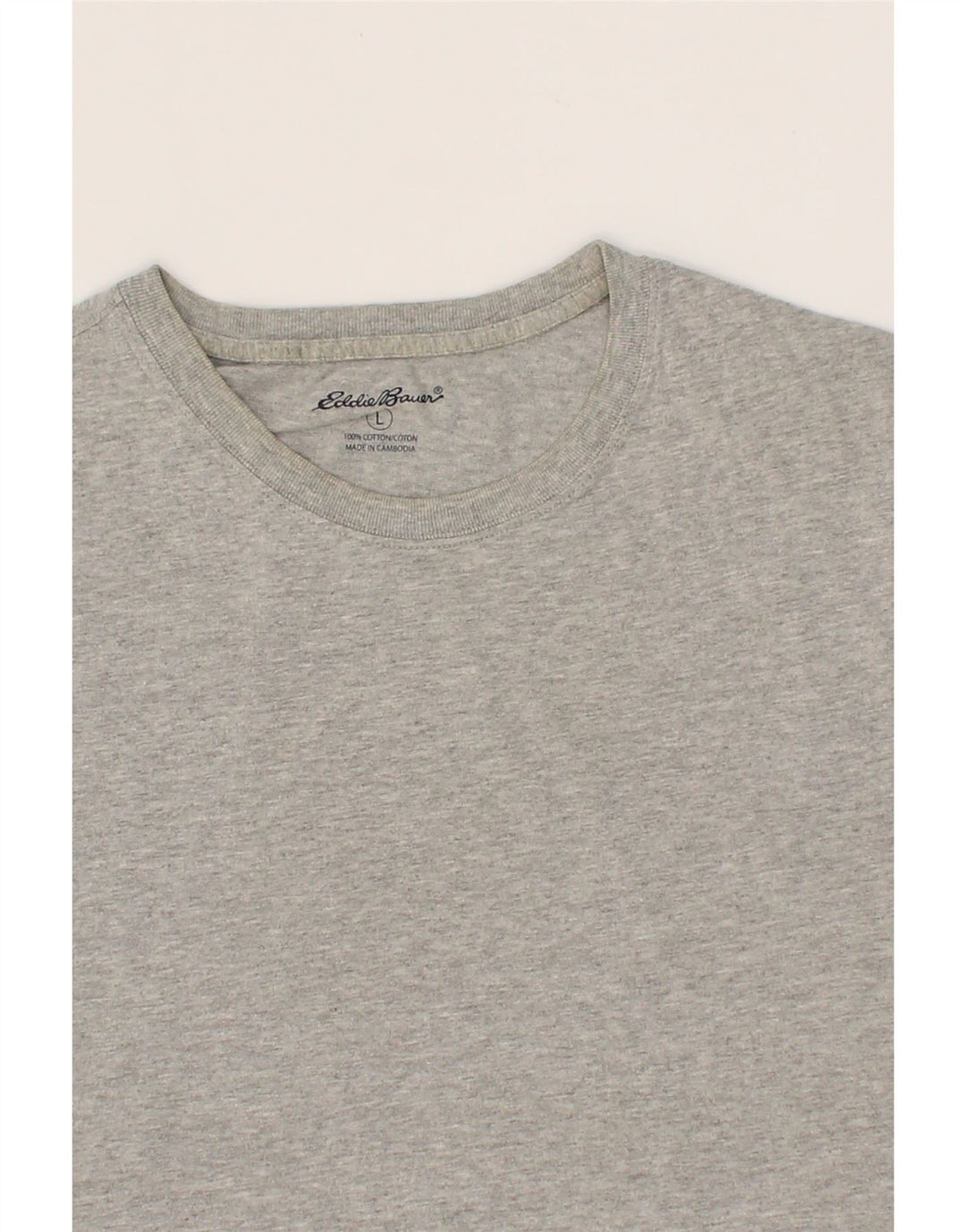 EDDIE BAUER Mens T-Shirt Top Large Grey Cotton Vintage Eddie Bauer and Second-Hand Eddie Bauer from Messina Hembry 