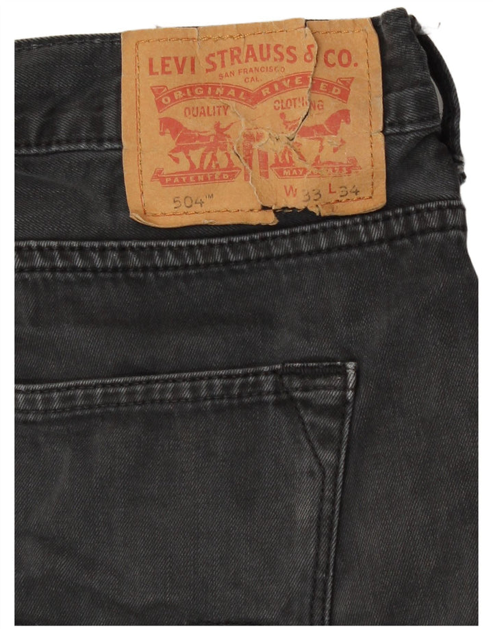 Blugi drepti pentru bărbați Levi's 504 W33 L34 bumbac gri