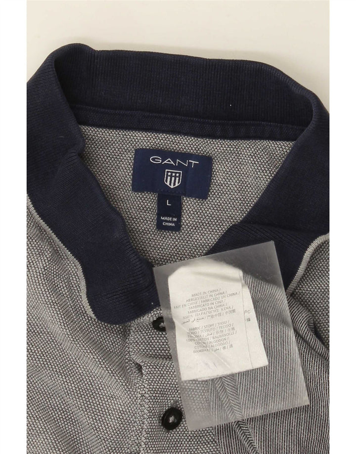 Tricou polo pentru bărbați Gant, mare, gri, bumbac