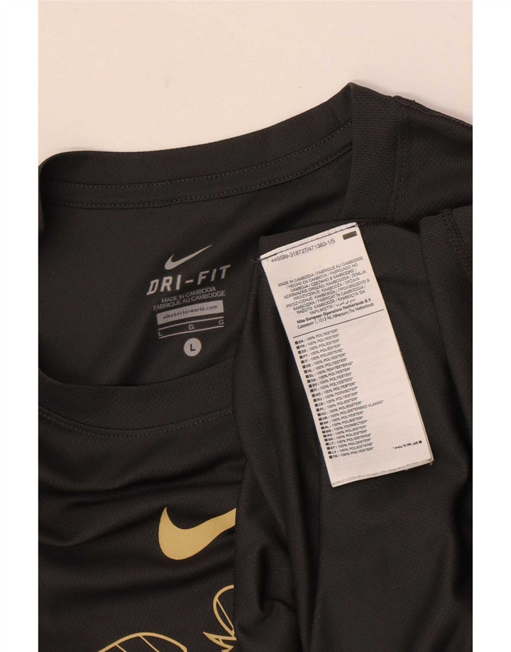 Tricou grafic Nike Dri Fit pentru bărbați Top mare din poliester gri