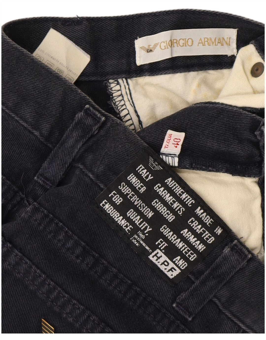 GIORGIO ARMANI Blugi conici pentru femei IT 40 Small W27 L25 Bumbac negru