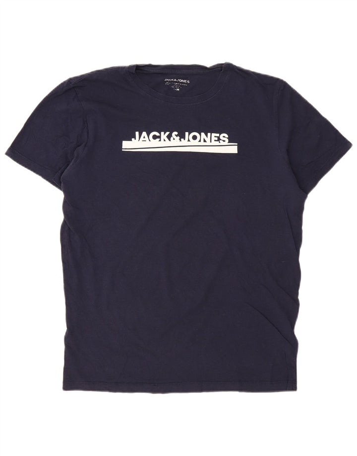 JACK & JONES Tricou grafic pentru bărbați Top mediu din bumbac bleumarin