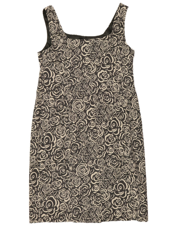 LAURA ASHLEY Rochie pentru femei fără mâneci, UK 18 XL, bumbac floral negru