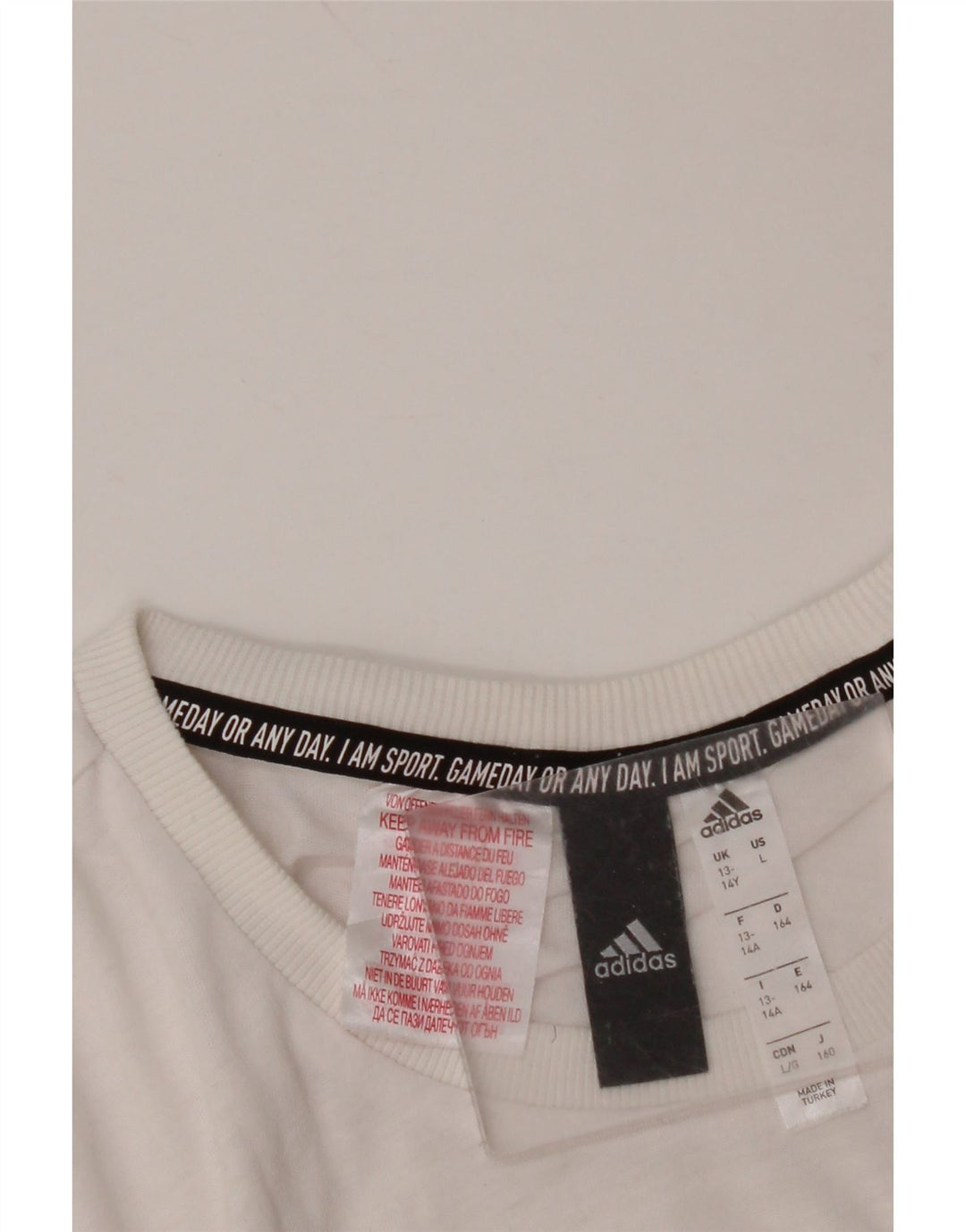 Tricou grafic ADIDAS pentru baieti Top 13-14 ani alb