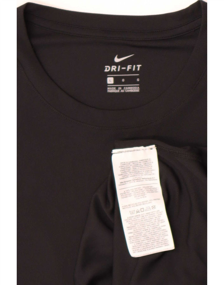 Tricou grafic Nike Dri Fit pentru bărbați Top mare din poliester negru