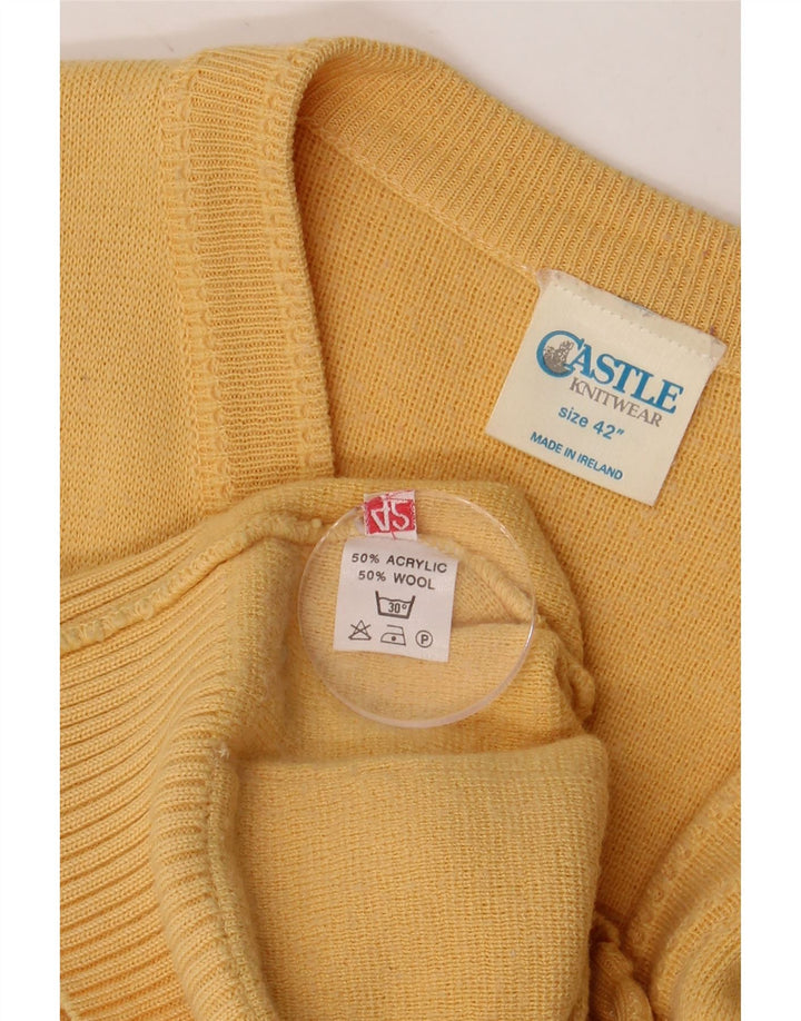 CASTLE Pulover cardigan pentru femei EU 42 Acrilic galben mare