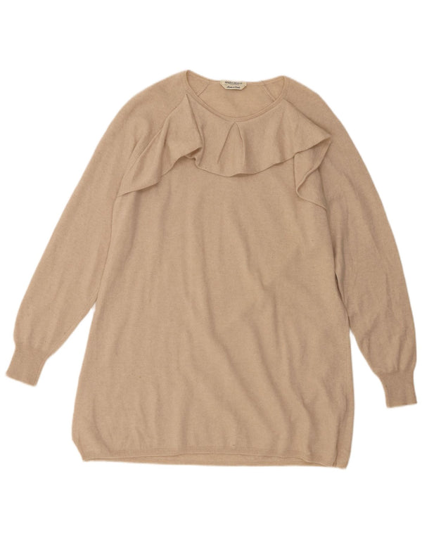 Marina Rinaldi Pulover pentru damă cu paragate cu gât de barcă UK 14 Bej mediu