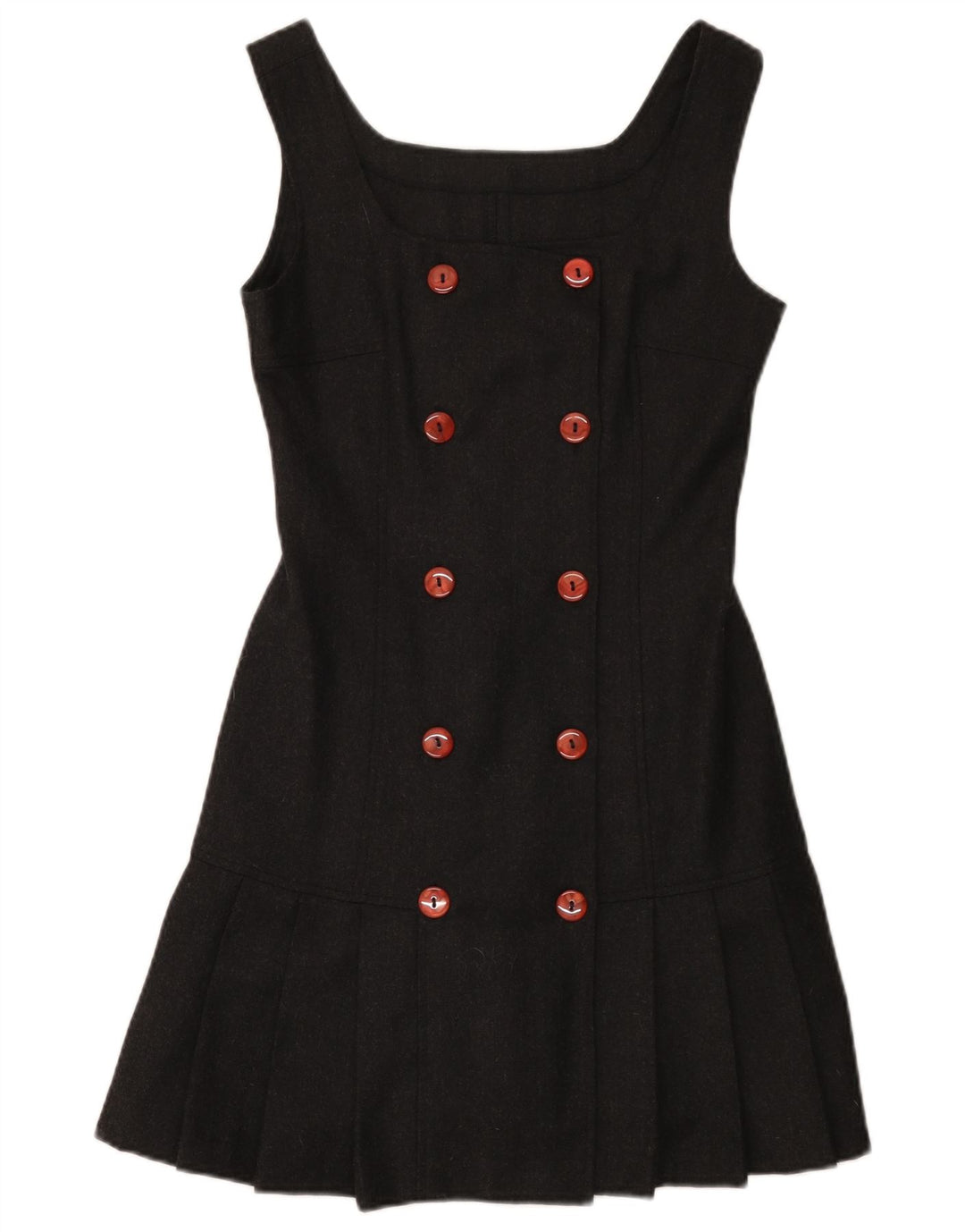 Rochie în formă de A fără mâneci vintage pentru femei IT 40 Lână gri mică
