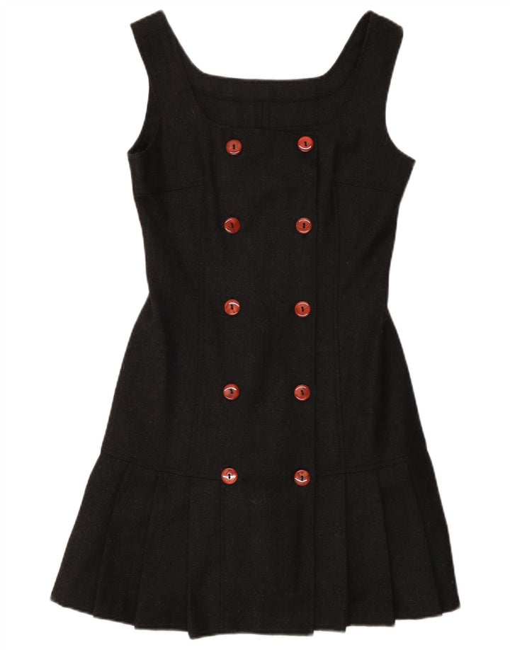 Rochie în formă de A fără mâneci vintage pentru femei IT 40 Lână gri mică