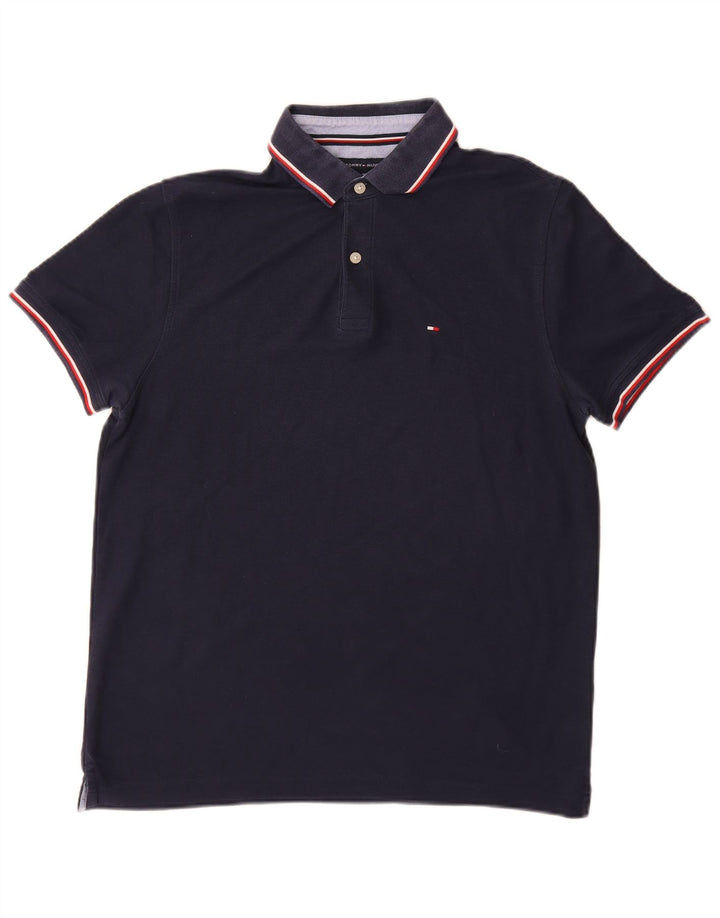 Tricou polo Tommy Hilfiger pentru bărbați, bumbac, albastru bleumarin mediu