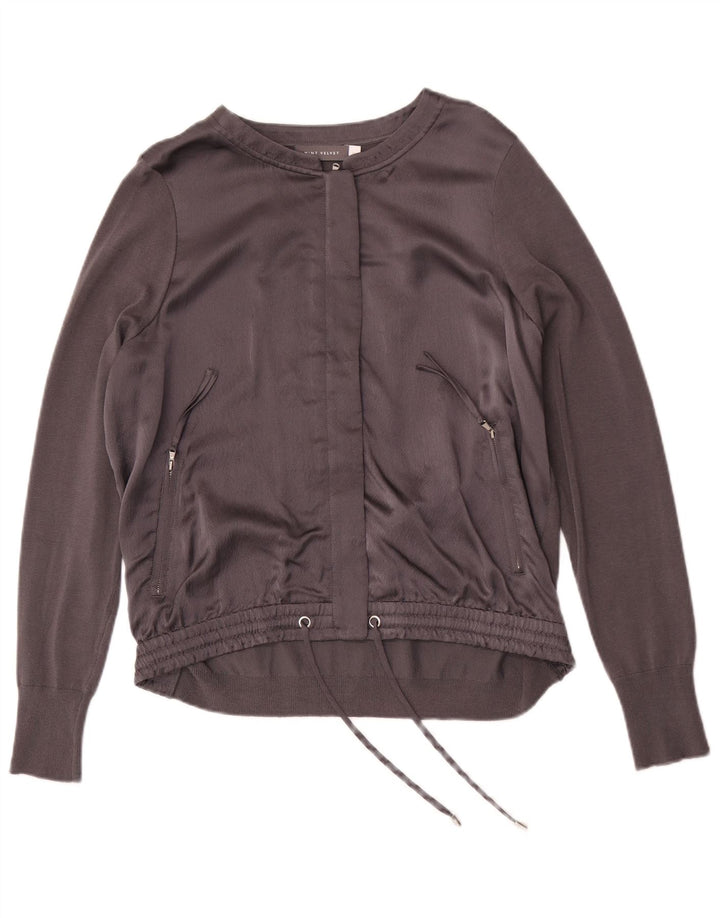 MINT VELVET Jachetă de trening pentru femei UK 12 Mătase medie gri