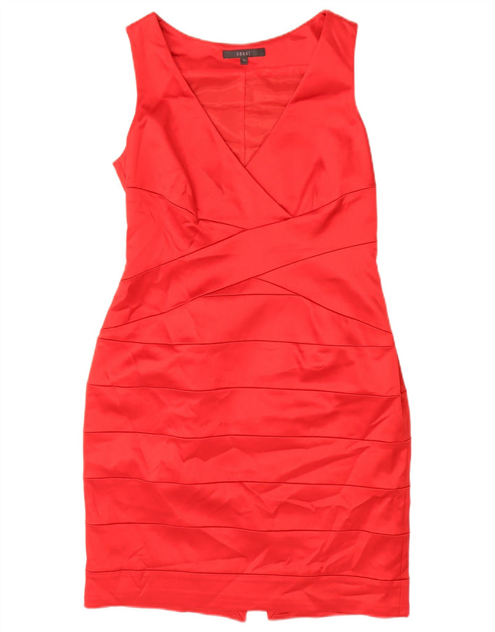 Rochie teacă fără mâneci pentru femei Coast UK 12 Medium Red Acetat