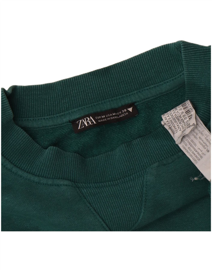 Pulover pentru bărbați Zara, bumbac verde mediu