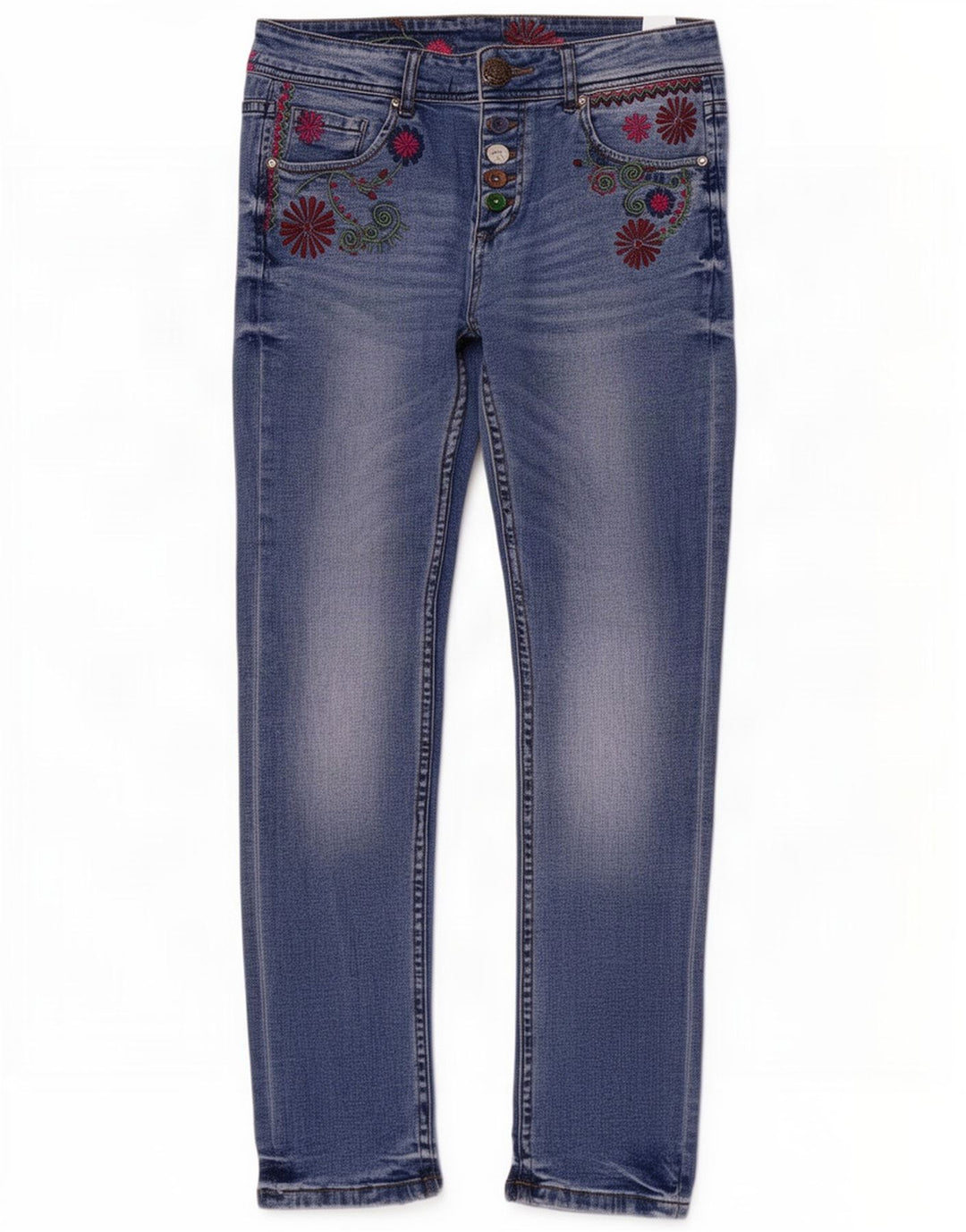 Blugi slim pentru femei Desigual W26 L29 poliester albastru