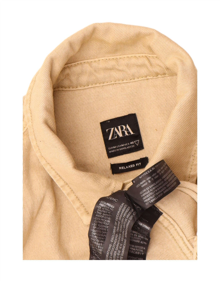 Cămașă din denim pentru bărbați Zara, bumbac, bej mediu