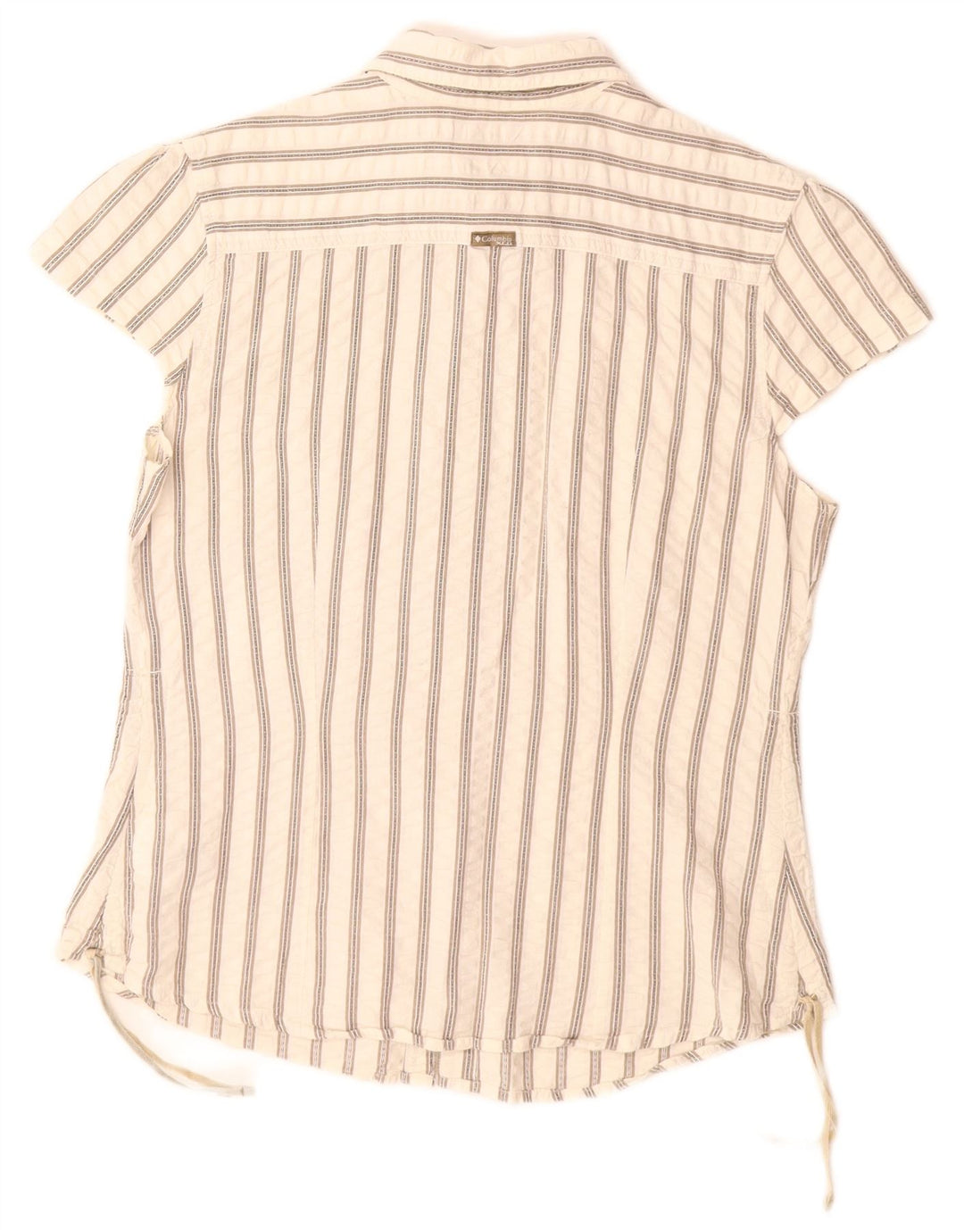 Cămașă cu mânecă scurtă pentru femei COLUMBIA UK 14, bumbac mare cu dungi albe