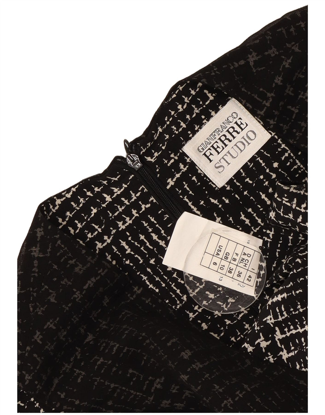 Gianfranco Ferre Rochie Teacă Femei UK 10 Mic Negru Houndstooth