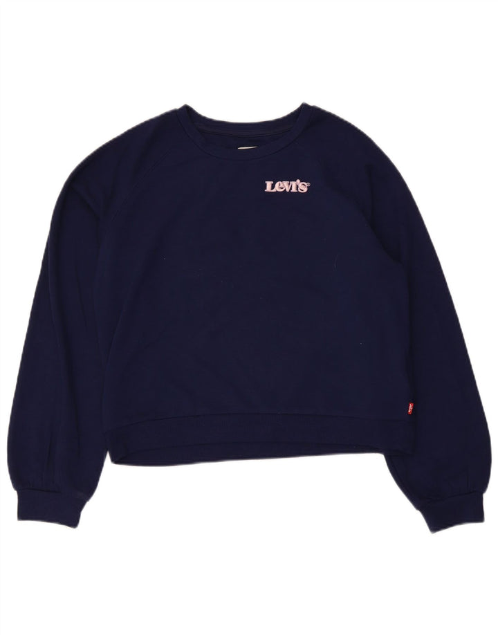 Pulover pentru fete Levi's Crop Pulover 13-14 Ani Bleumarin Poliester