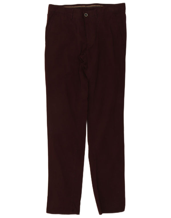 Massimo Dutti Pantaloni chino subțiri pentru bărbați L32 L33 bumbac burgundy