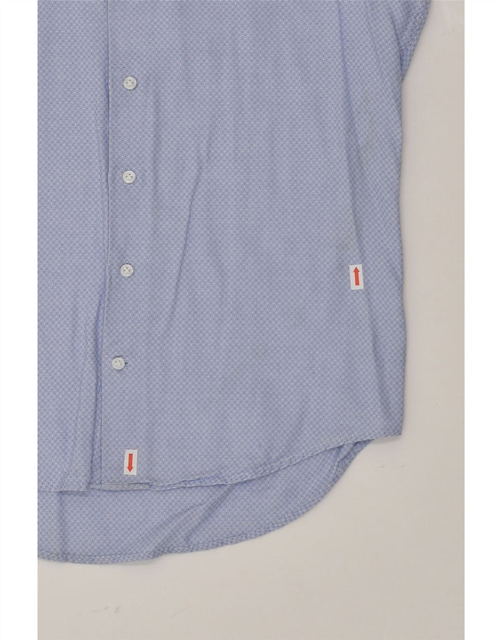 DACK'S Mens Slim Fit Shirt Small Blue Geometric | Vintage Dack's | Thrift | Second-Hand Dack's | Used Clothing | Messina Hembry 