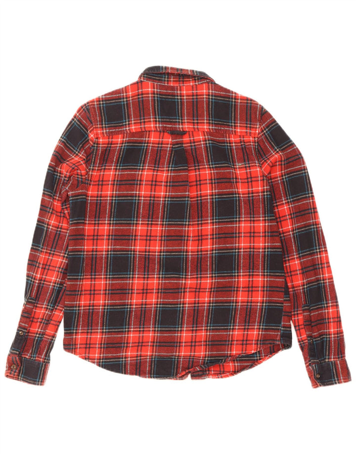 Cămașă de flanel pentru femei Superdry UK 10, bumbac cu carouri roșii mici