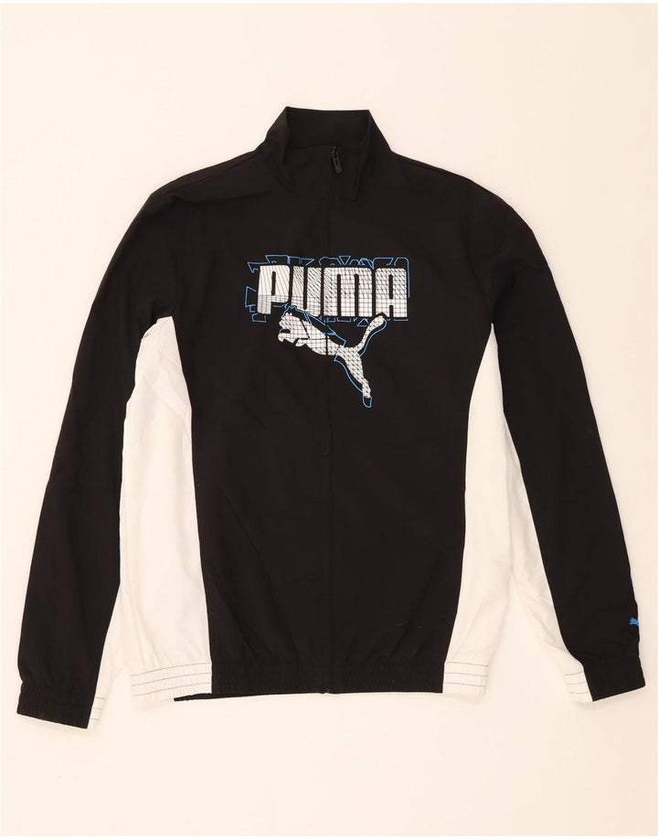 Jachetă de trening cu grafică Puma pentru băieți 15-16 ani, negru, color block