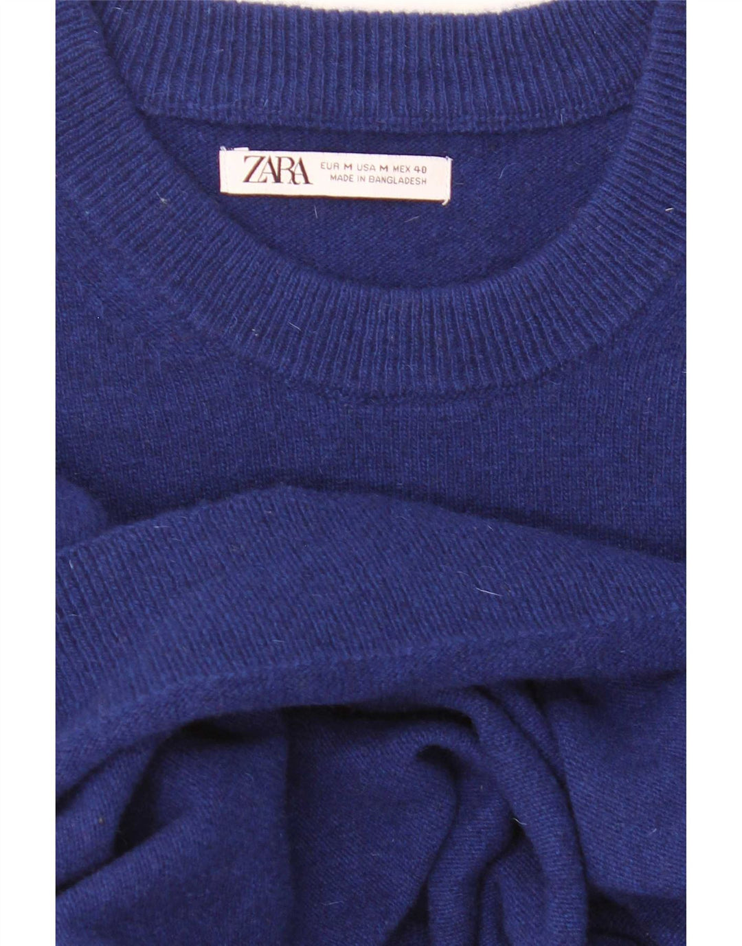 Pulover pentru bărbați Zara, cu decolteu, albastru mediu