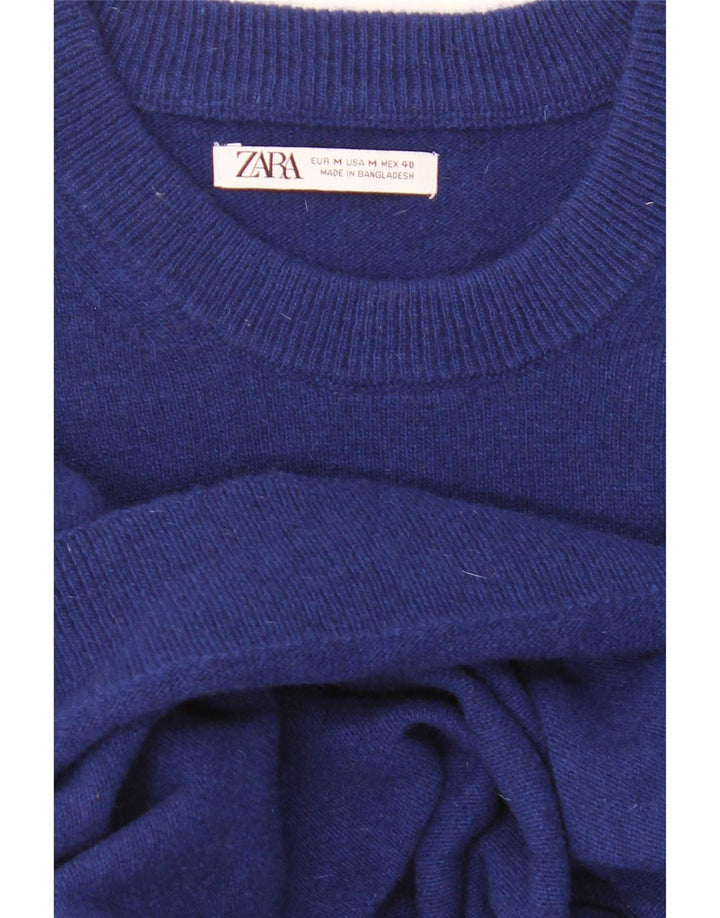 Pulover pentru bărbați Zara, cu decolteu, albastru mediu