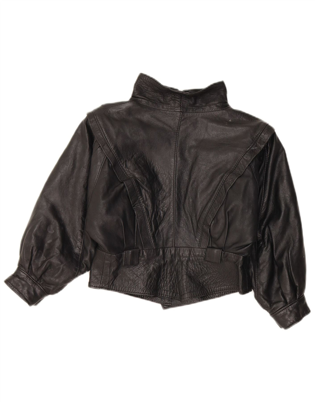 Geaca de piele vintage fete 7-8 ani piele neagra medie