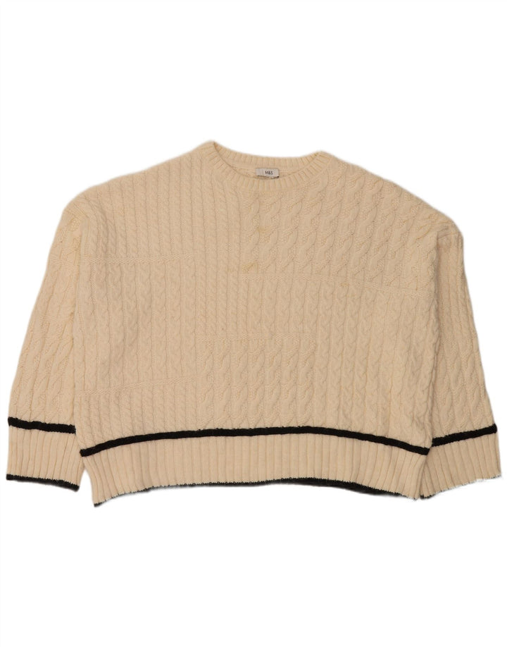 Marks & Spencer Pulover supradimensionat pentru femei cu gâtul turnat UK 18 XL Alb