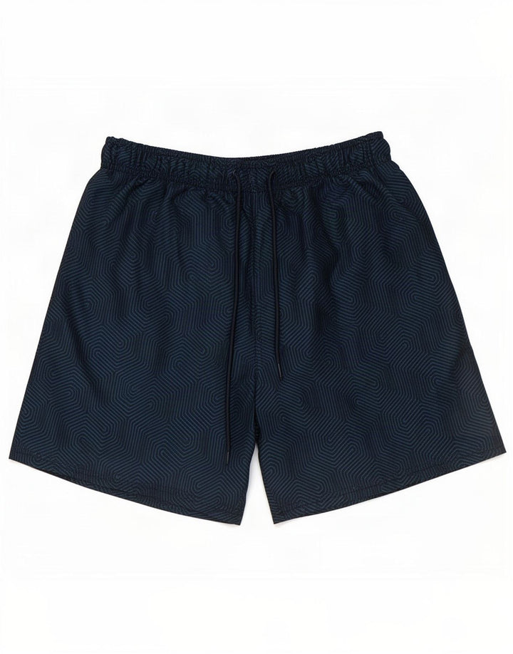 Pantaloni scurți sport pentru bărbați Mountain Warehouse, poliester geometric, albastru marin mic