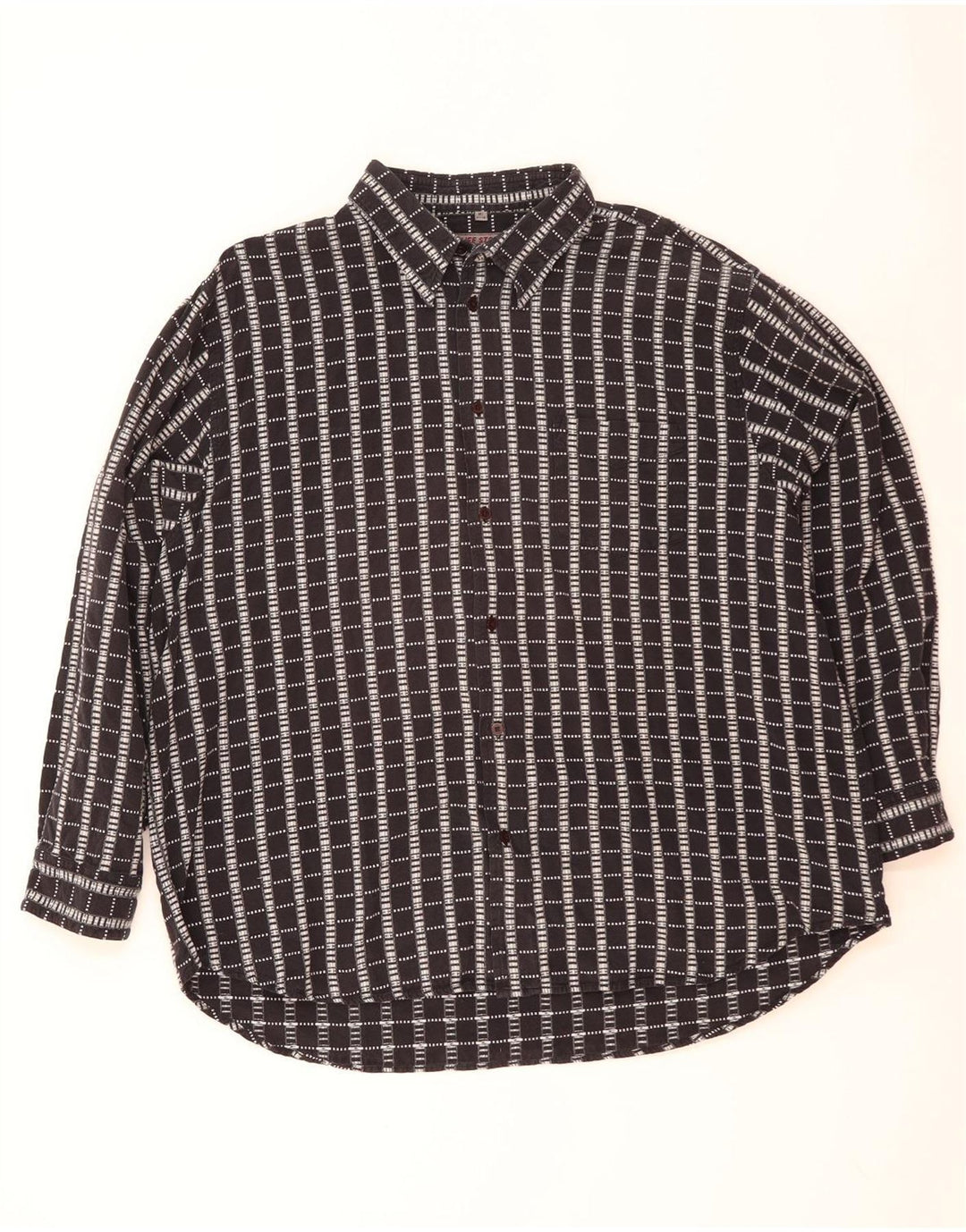 Cămașă Vintage pentru bărbați Mărimea 47/48 2XL Bumbac cu carouri bleumarin