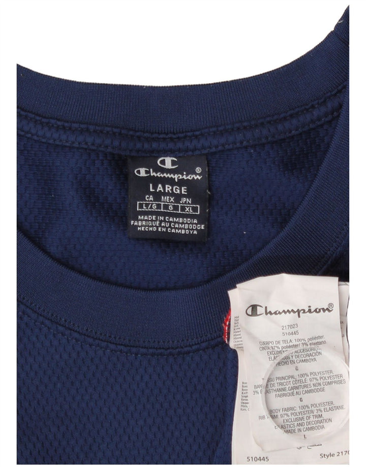 Top cu vestă grafică Champion pentru bărbați, mare, bleumarin, poliester color bloc