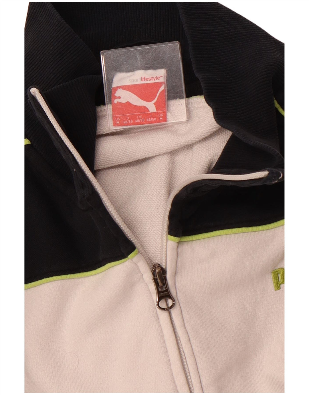 Jachetă de trening PUMA pentru bărbați, alb mediu, color block