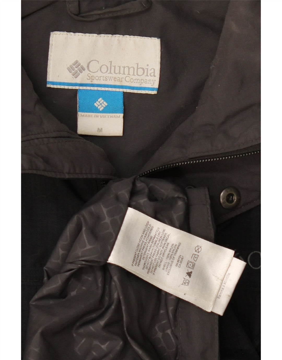 Jachetă de vânt cu glugă Columbia pentru bărbați Marea Britanie 38, nailon mediu negru