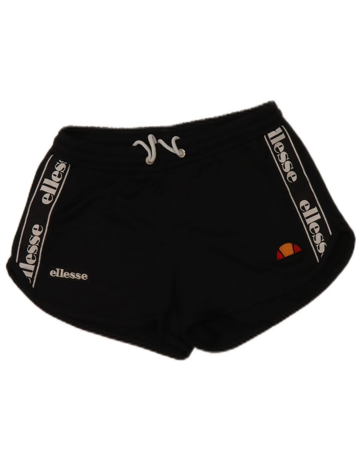 Pantaloni scurti sport grafic Ellesse pentru femei UK 8 Small Negru Poliester