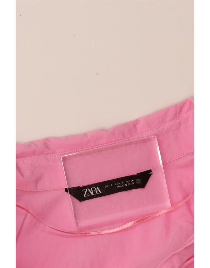 ZARA Womens Longline Oversized Shirt UK 10 Small Pink