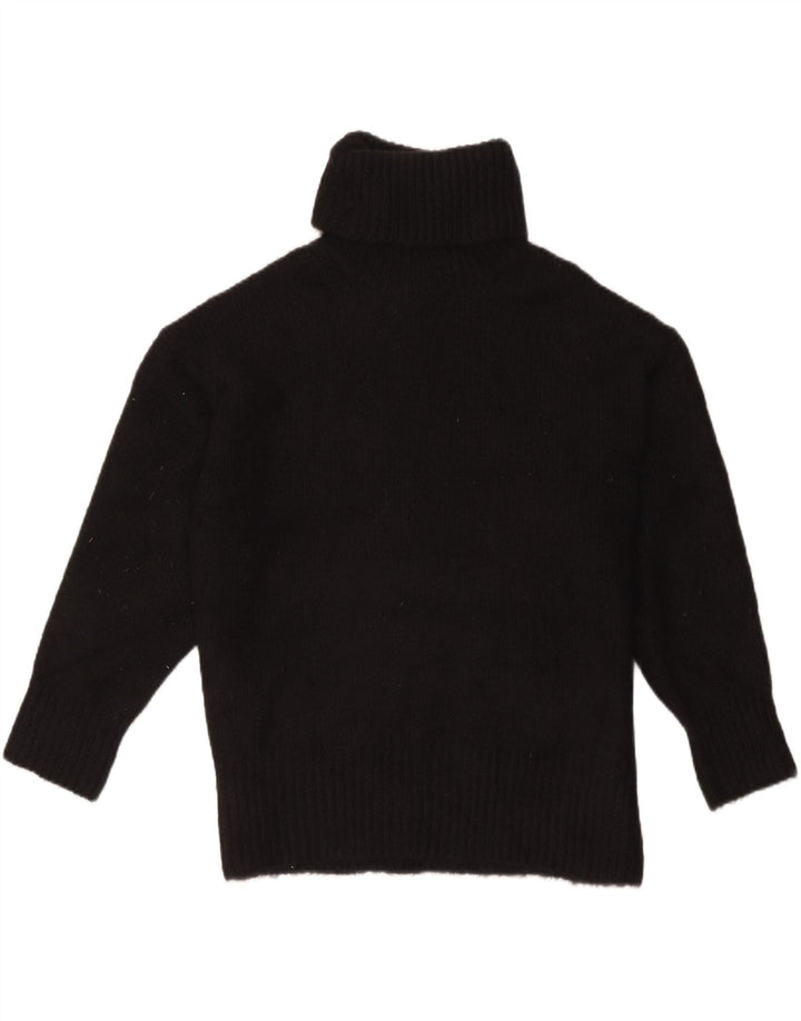 Pulover supradimensionat pentru femei Zara, cu gât rulat, UK 14 Medium Negru Acrilic